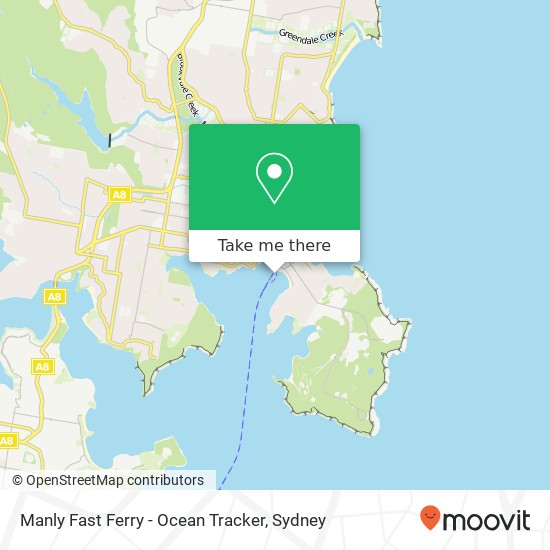 Manly Fast Ferry - Ocean Tracker map