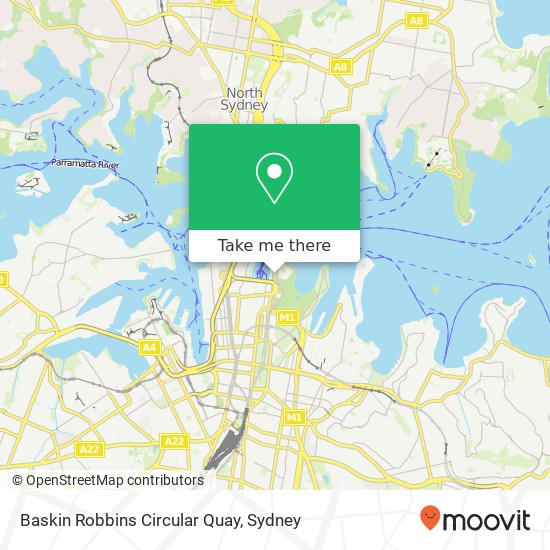 Baskin Robbins Circular Quay map