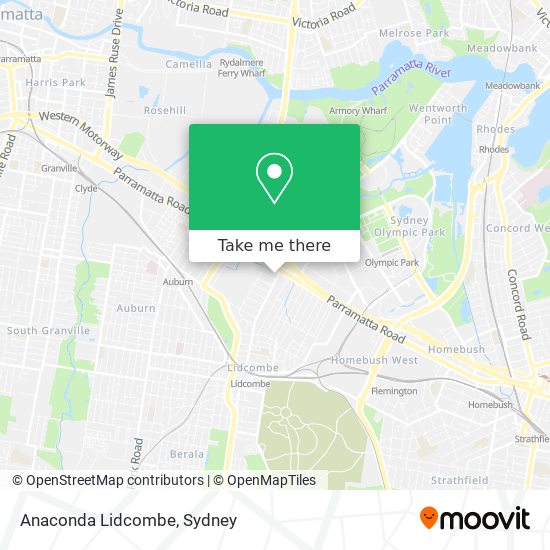Anaconda Lidcombe map
