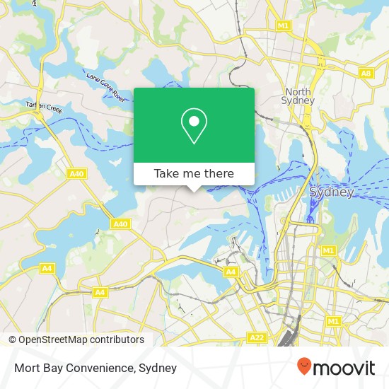 Mort Bay Convenience map