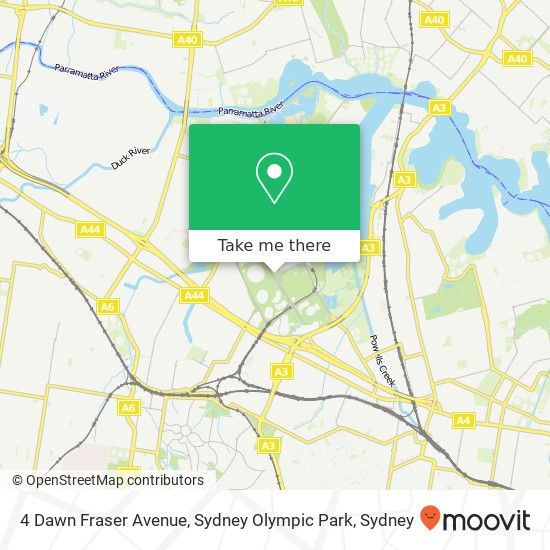 4 Dawn Fraser Avenue, Sydney Olympic Park map