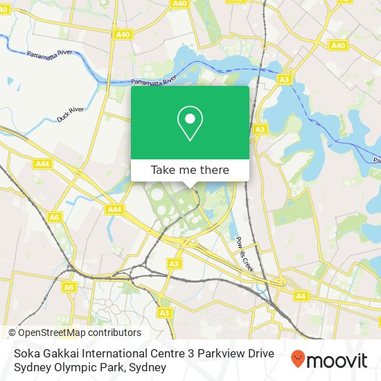 Soka Gakkai International Centre 3 Parkview Drive Sydney Olympic Park map