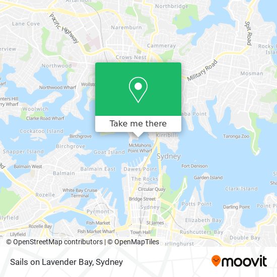 Sails on Lavender Bay map