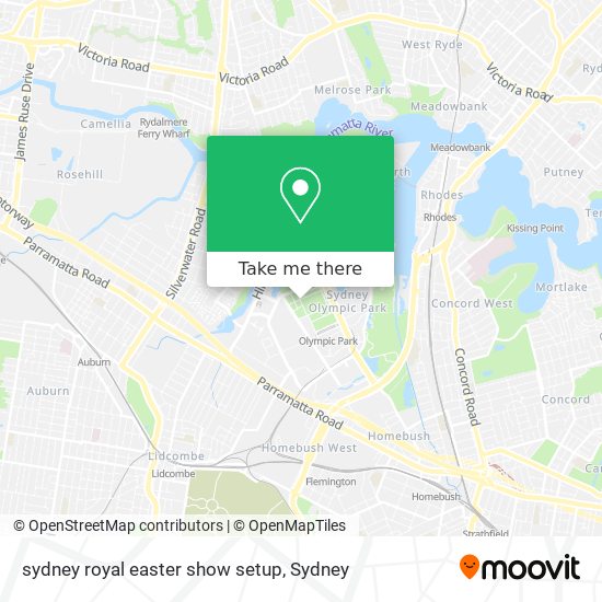 Mapa sydney royal easter show setup