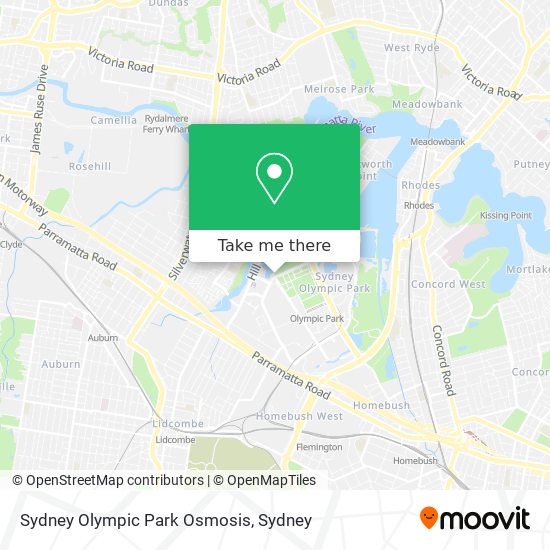 Mapa Sydney Olympic Park Osmosis
