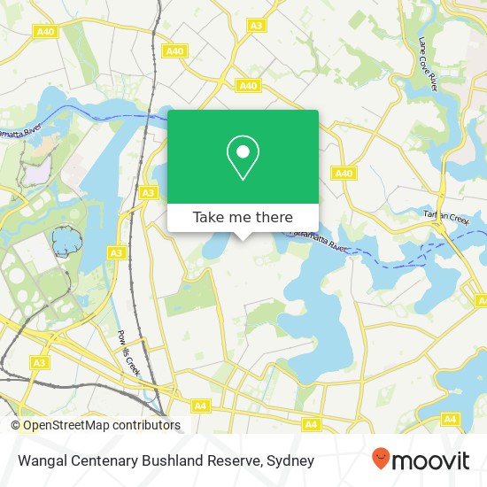 Wangal Centenary Bushland Reserve map