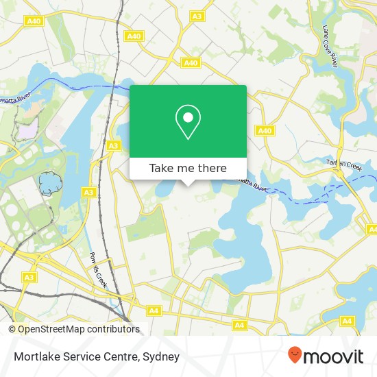 Mapa Mortlake Service Centre