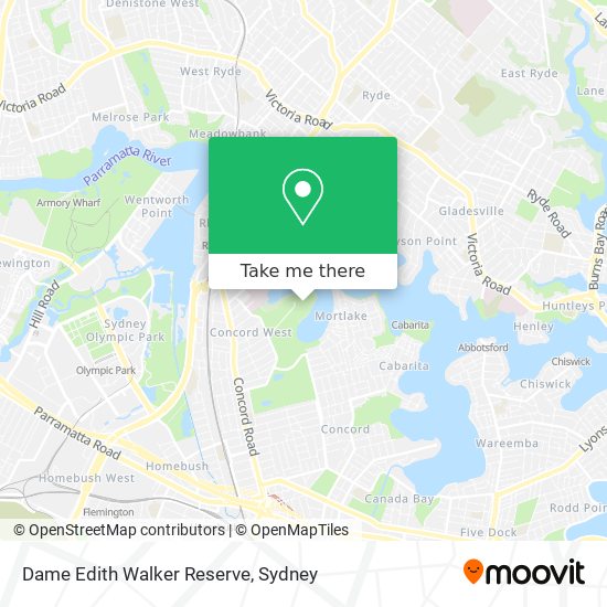 Mapa Dame Edith Walker Reserve