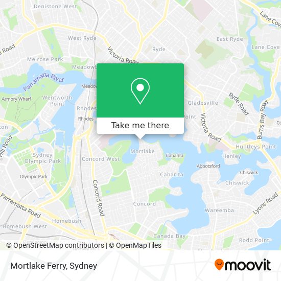 Mortlake Ferry map