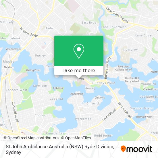 Mapa St John Ambulance Australia (NSW) Ryde Division