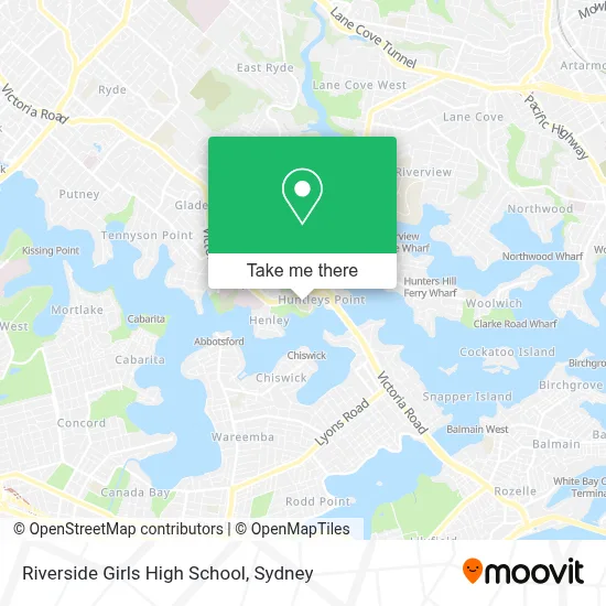 Mapa Riverside Girls High School