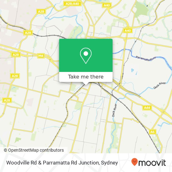 Woodville Rd & Parramatta Rd Junction map