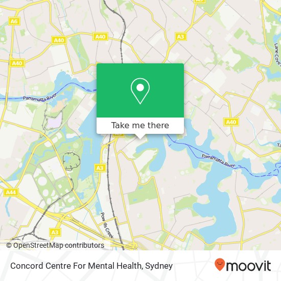 Mapa Concord Centre For Mental Health