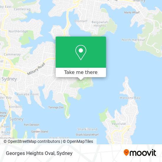 Mapa Georges Heights Oval