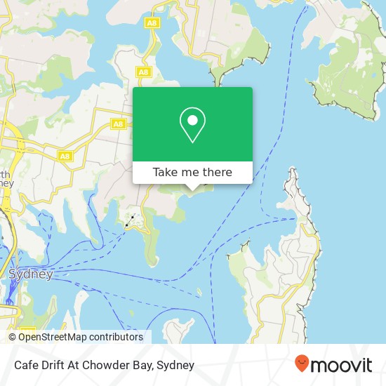 Cafe Drift At Chowder Bay map