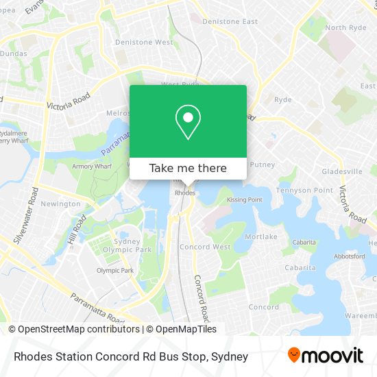 Rhodes Station Concord Rd Bus Stop map