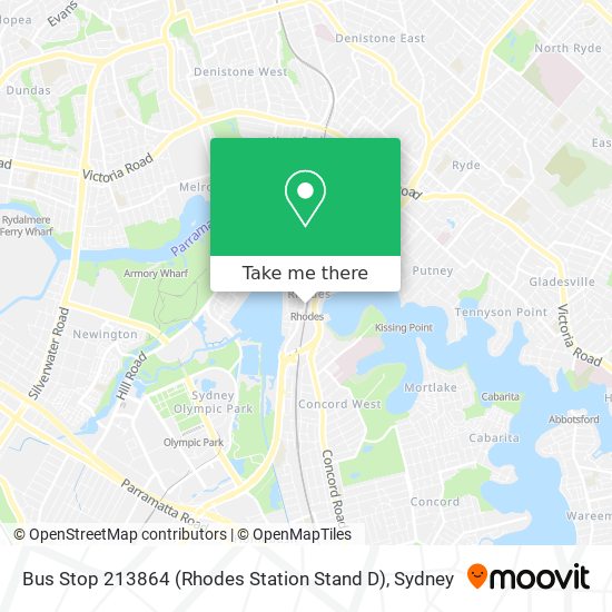 Bus Stop 213864 (Rhodes Station Stand D) map