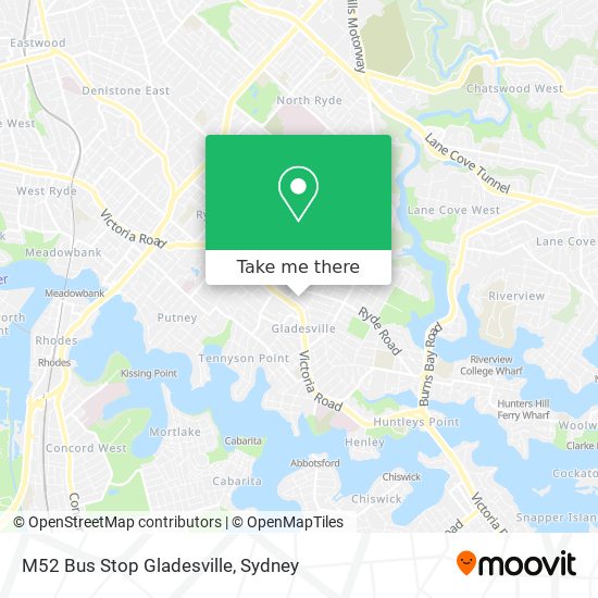 M52 Bus Stop Gladesville map
