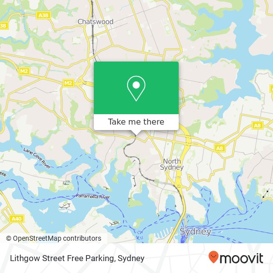 Mapa Lithgow Street Free Parking
