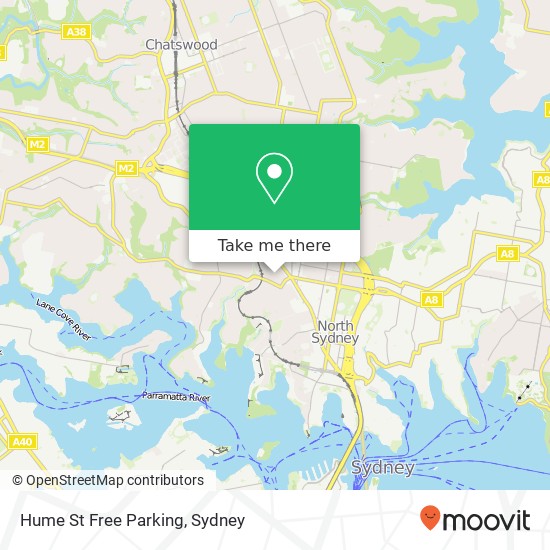 Hume St Free Parking map