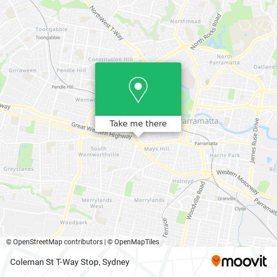 Coleman St T-Way Stop map