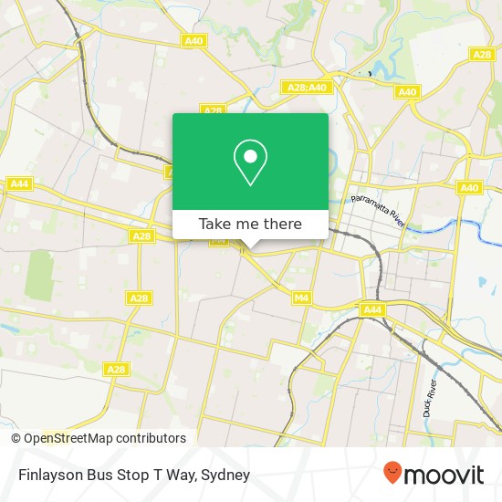 Mapa Finlayson Bus Stop T Way