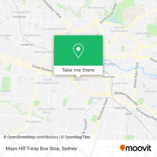 Mays Hill T-way Bus Stop map