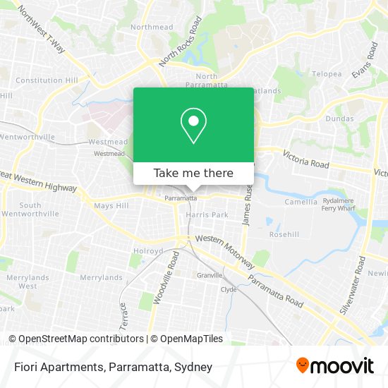 Mapa Fiori Apartments, Parramatta