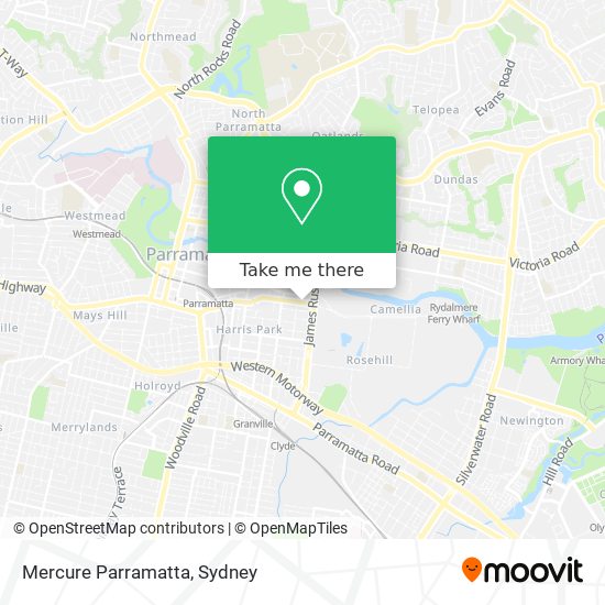 Mapa Mercure Parramatta