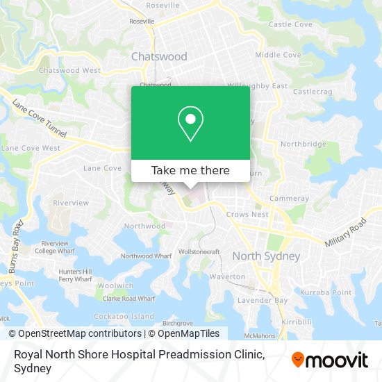 Royal North Shore Hospital Preadmission Clinic map