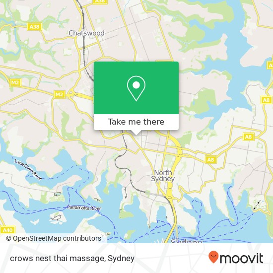 crows nest thai massage map