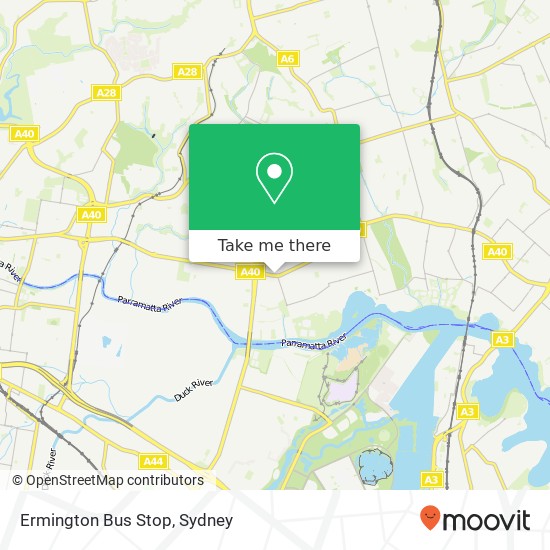 Ermington Bus Stop map