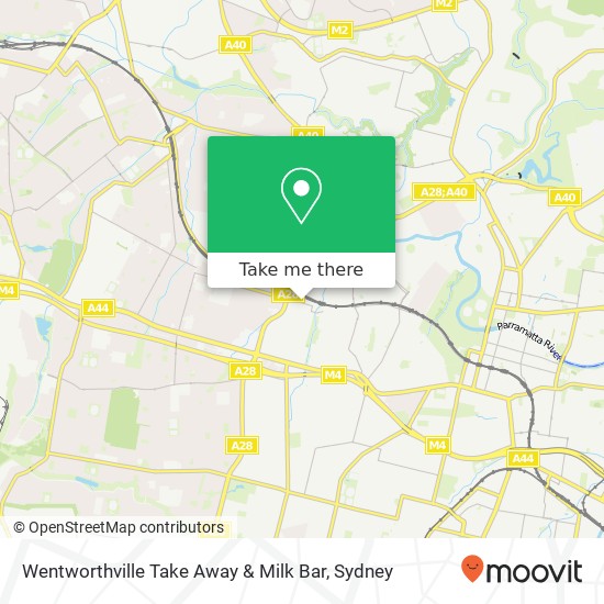 Mapa Wentworthville Take Away & Milk Bar
