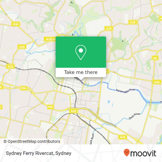 Sydney Ferry Rivercat map