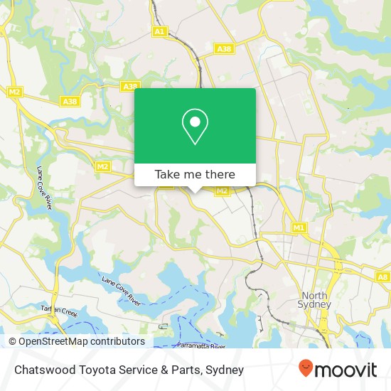 Mapa Chatswood Toyota Service & Parts