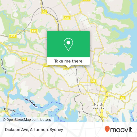 Dickson Ave, Artarmon map