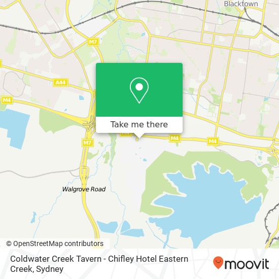 Mapa Coldwater Creek Tavern - Chifley Hotel Eastern Creek