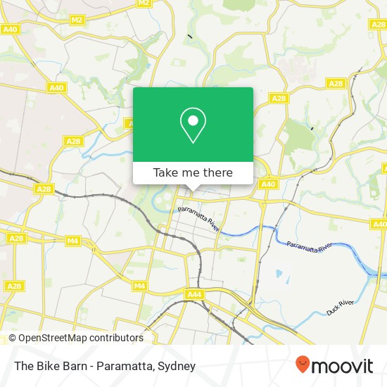 Mapa The Bike Barn - Paramatta
