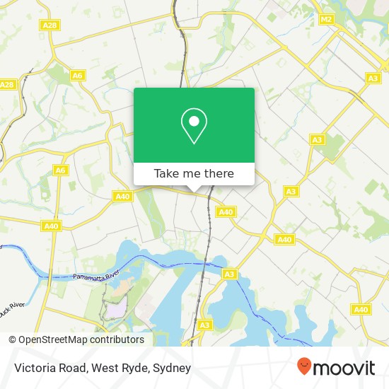 Mapa Victoria Road, West Ryde