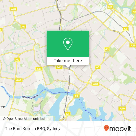 The Barn Korean BBQ map
