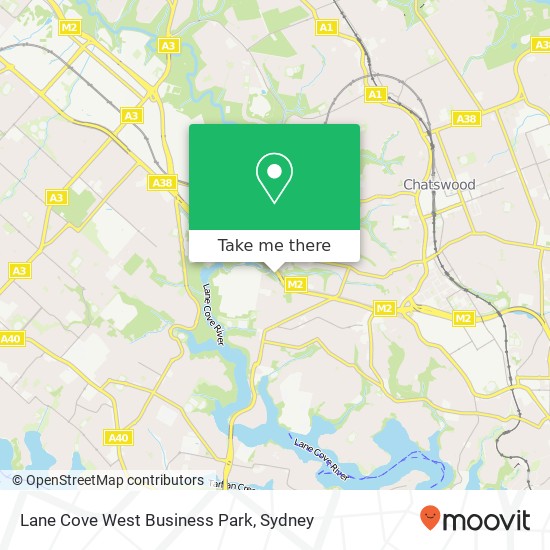 Mapa Lane Cove West Business Park