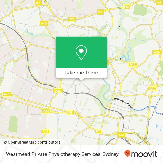 Mapa Westmead Private Physiotherapy Services