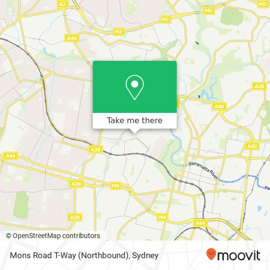 Mapa Mons Road T-Way (Northbound)