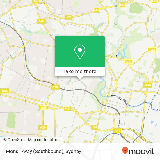 Mapa Mons T-way (Southbound)