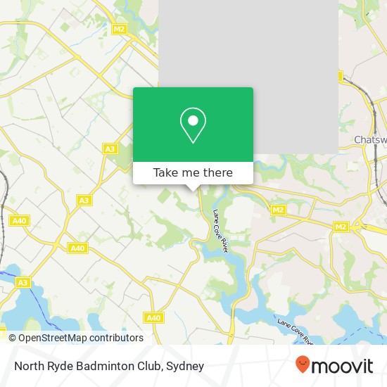 Mapa North Ryde Badminton Club