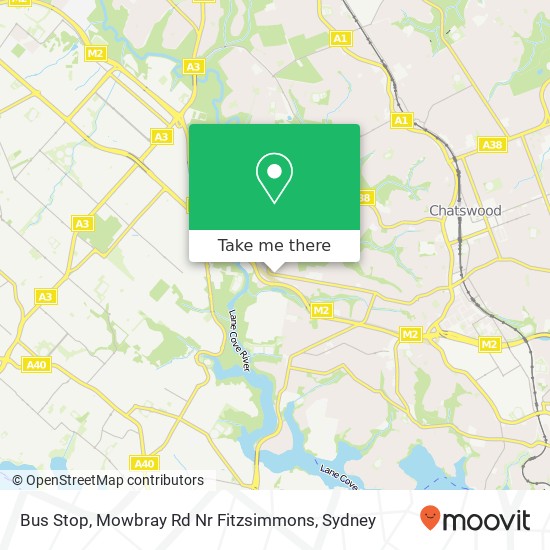 Bus Stop, Mowbray Rd Nr Fitzsimmons map