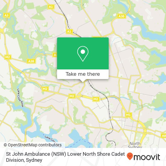 St John Ambulance (NSW) Lower North Shore Cadet Division map