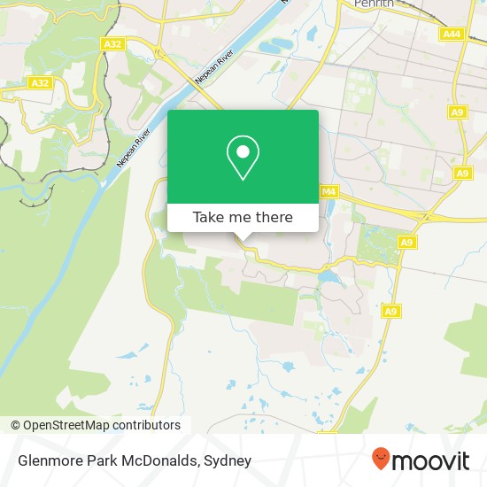 Mapa Glenmore Park McDonalds