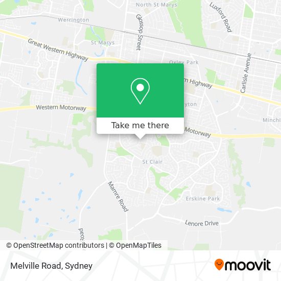 Mapa Melville Road