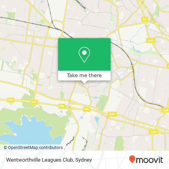 Mapa Wentworthville Leagues Club